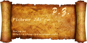 Pichner Zóra névjegykártya